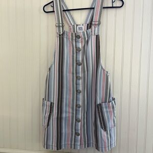 Urban Outfitters Pastel Stripe Overall Mini Dress